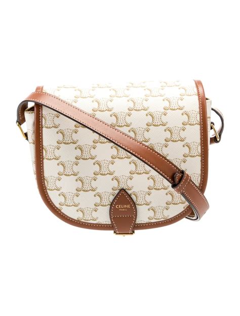 celine folco white|Celine Triomphe Folco Crossbody Bag .